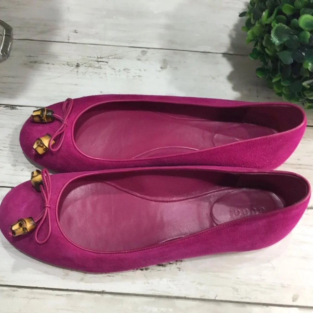 Gucci Suede Pretty Pink Flats size 39 - Picture 3 of 6